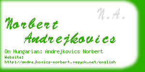 norbert andrejkovics business card